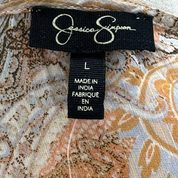 Jessica Simpson Wild Paisley Gardenia Swimsuit Coverup - Brown Tan - size Large - Picture 5 of 9